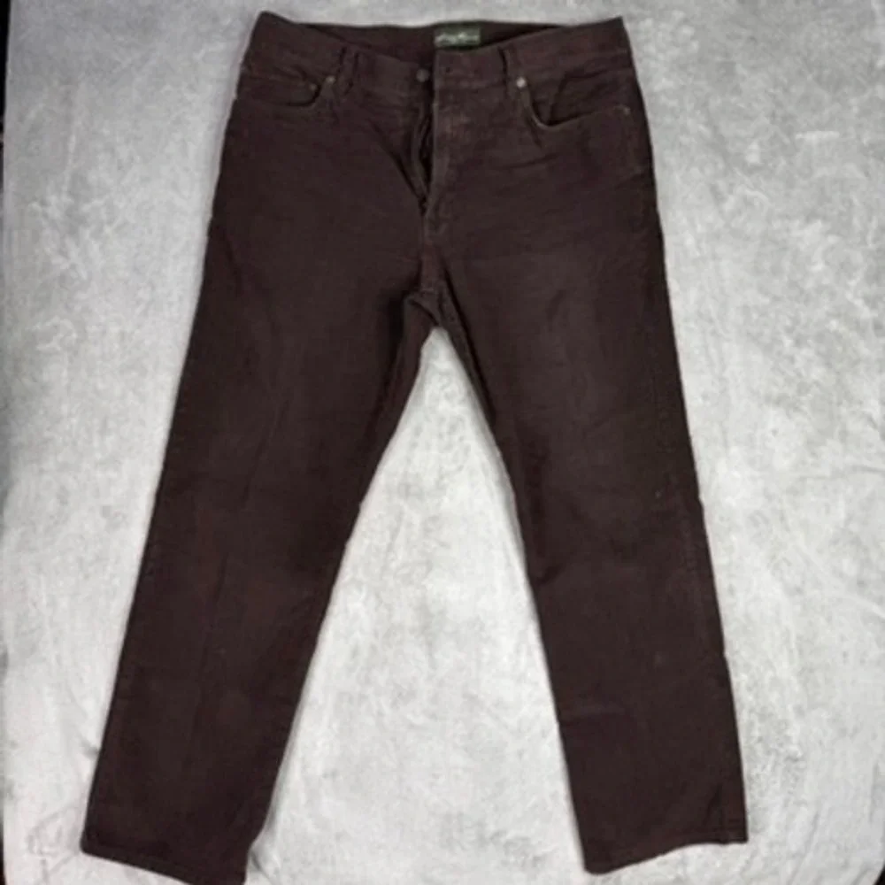 Eddie Bauer Corduroy Pants Brown Straight Fit Mens Size‎ 38x32